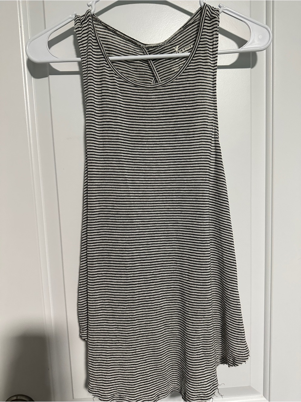 American Eagle Outfitters Black and White Striped Tank Top
